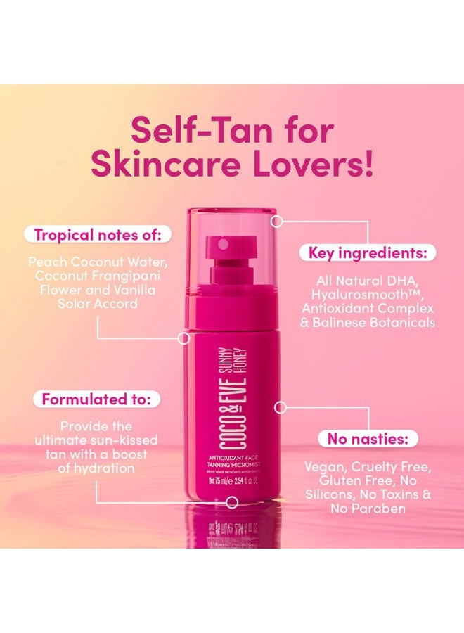 COCO & EVE Antioxidant Face Tanning Micromist. Sunless Self Tanning Face Mist with Antioxidants to Boost Hydration. Quick, Flawless, Streak Free Face Tan. (2.54 fl oz) / (75ml) - Image 4